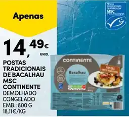 Continente Bom dia Postas tradicionais de bacalhau msc continente demolhado congelado promoção