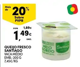 Continente Bom dia Queijo fresco santiago vaca médio promoção