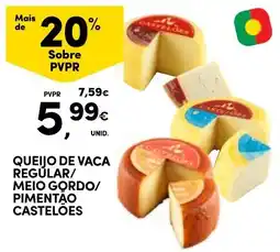 Continente Bom dia Queijo de vaca regular/ meio gordo/ pimentao castelões promoção