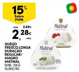Continente Bom dia Queijo fresco longa duraçao regular/ magro matinal promoção