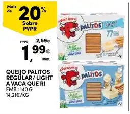 Continente Bom dia Queijo palitos regular/light a vaca que ri promoção