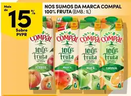 Continente Bom dia Nos sumos da marca compal 100% fruta promoção