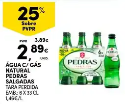 Continente Bom dia Água c/ gás natural pedras salgadas promoção