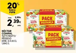 Continente Bom dia Néctar compal tutti frutti/ pëssego promoção