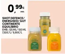 Continente Bom dia Shot defence/ energised/gut continente equilíbrio promoção