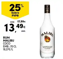 Continente Bom dia Rum malibu coco promoção