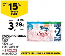 Continente Bom dia Papel higiénico foxy seda promoção