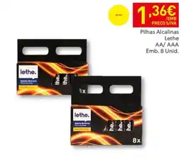 Recheio Pilhas Alcalinas Lethe AA/AAA Emb. 8 Unid. promoção
