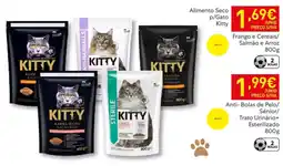 Recheio Alimento Seco p/Gato Kitty Frango e Cereais/ Salmão e Arroz promoção