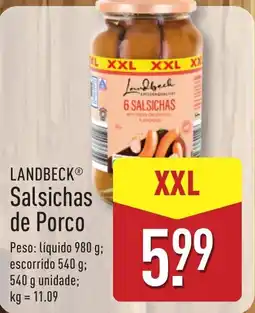 ALDI LANDBECK Salsichas de Porco XXL promoção