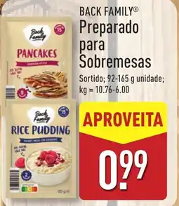 ALDI BACK FAMILY Preparado para Sobremesas promoção