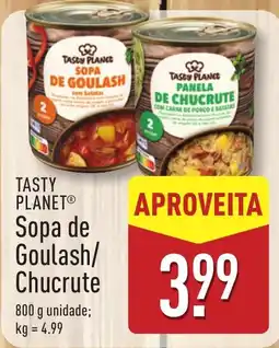 ALDI TASTY PLANET Sopa de Goulash/ Chucrute promoção