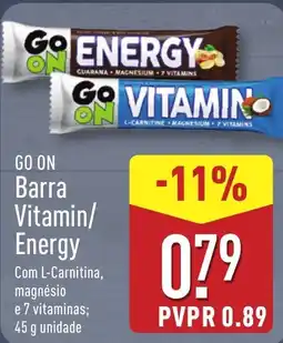 ALDI GO ON Barra Vitamin/ Energy promoção
