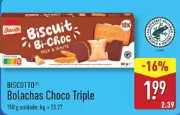 ALDI BISCOTTO Bolachas Choco Triple promoção