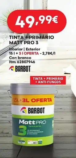 Bricomarché Tinta + primário matt pro 3 promoção