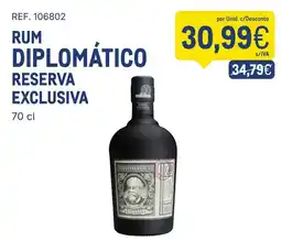 Makro Rum diplomático reserva exclusiva promoção