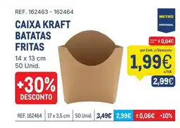 Makro Caixa kraft batatas fritas 14 x 13 cm 50 unid. promoção