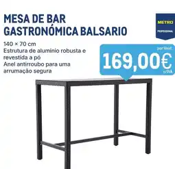 Makro Mesa de bar gastronómica balsario 140x70cm promoção