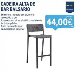 Makro Cadeira alta de bar balsario promoção