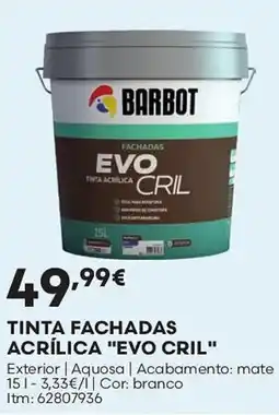 Bricomarché Tinta fachadas acrílica "evo cril" promoção