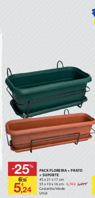 Pack Floreira + Prato + Suporte