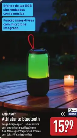 ALDI AMBIANO Altifalante Bluetooth promoção
