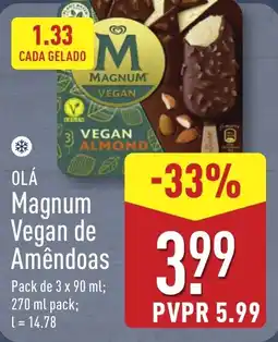 ALDI OLÁ Magnum Vegan de Amêndoas promoção