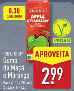 ALDI RIO D'ORO Sumo de Maçã e Morango promoção