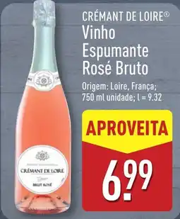 ALDI CRÉMANT DE LOIRE Vinho Espumante Rosé Bruto promoção