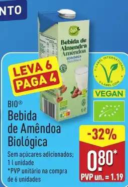ALDI BIO Bebida de Amêndoa Biológica promoção