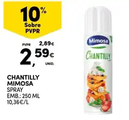 Continente Bom dia Chantilly mimosa spray promoção