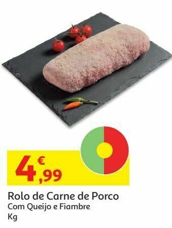 Auchan Rolo de carne porco:c/queijo e fiambre balcao kg promoção