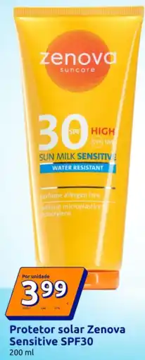 Action Protetor solar Zenova Sensitive SPF30 promoção
