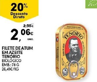 Continente Filete de Atum Em Azeite Tenório 78g promoção