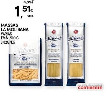 Continente Massas La Molisana 500g promoção