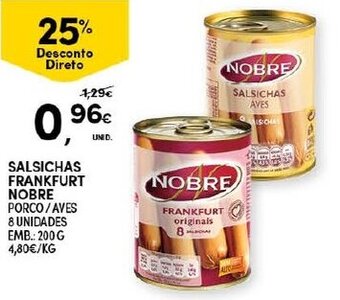 Continente Salsichas Frankfurt Nobre 200g promoção