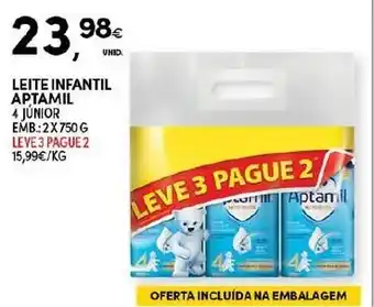 Continente Leite Infantil Aptamil 2 x 750g promoção