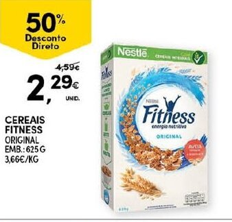 Continente Cereais Fitness 625g promoção