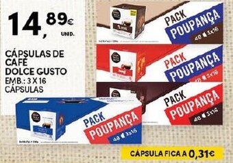 Continente Cápsulas de Café Dolce Gusto 3x16 Cápsulas promoção