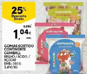 Continente Gomas Sortido Continente Gumball 300g promoção