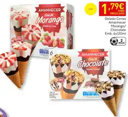 Recheio Gelado Cones Amanhecer Morango/ Chocolate promoção