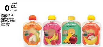 Continente Saqueta de Fruta Continente 90g promoção