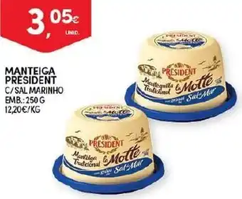 Continente Manteiga Président 250g promoção