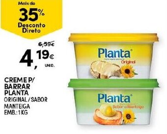 Continente Creme P/Barrar Planta 1kg promoção