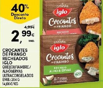 Continente Crocantes de Frango Recheados Iglo 204g promoção