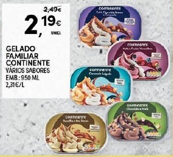 Continente Gelado Familiar Continente 950ml promoção