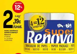 Intermarché Papel higiénico super compact Renova promoção