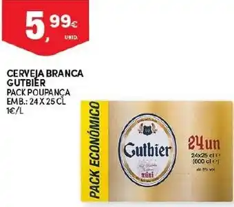 Continente Cerveja Branca Gutbier 24x25cl promoção