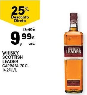 Continente Whisky Scottish Leader 70cl promoção