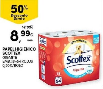 Continente Papel Higiénico Scottex 18=54 Rolos promoção